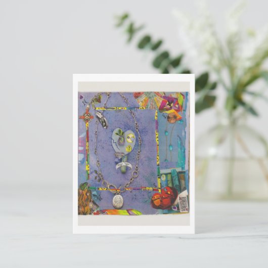 Dibble_Artworks_138_Blue_Heart_Healing Briefkaart (Staand voorkant)