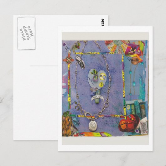 Dibble_Artworks_138_Blue_Heart_Healing Briefkaart (Voorkant / Achterkant)