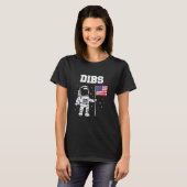 Dibs moon Astronaut vs Amerikaanse vlag op 4 juni  T-shirt (Voorkant volledig)