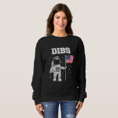 Dibs moon Astronaut vs Amerikaanse vlag op 4 juni Trui (Voorkant volledig)