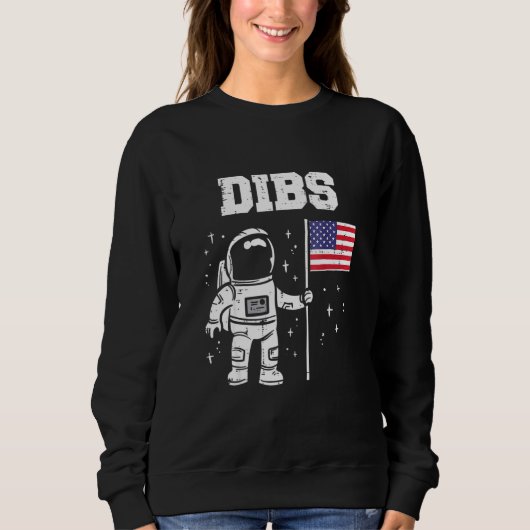 Dibs moon Astronaut vs Amerikaanse vlag op 4 juni Trui (Voorkant)