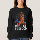 Dibs on Freedom Duitse herder 4 juli VS Vlag Trui (Voorkant)