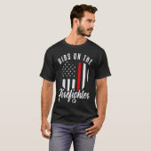 Dibs On The Firefighter Wife Girlfriend Thin Red T-shirt (Voorkant volledig)