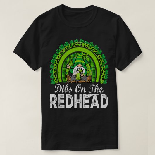 Dibs On The Redhead Irish St Patrick Day Shamrock T-shirt (Design voorkant)