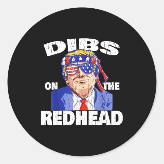 Dibs On The Redhead Shirt Funny St Patricks Day Pr Ronde Sticker (Voorkant)