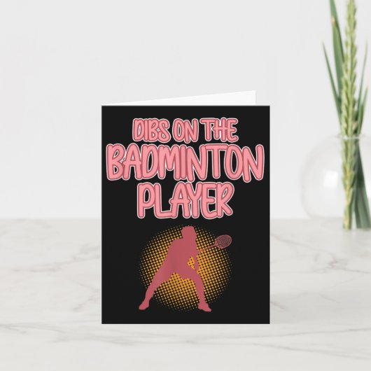 Dibs op Badminton Player Shuttle Coach Graphic Kaart (Voorkant)
