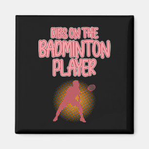 Dibs op Badminton Player Shuttle Coach Graphic Magneet