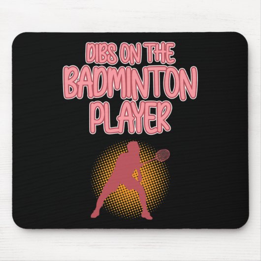 Dibs op Badminton Player Shuttle Coach Graphic Muismat (Voorkant)