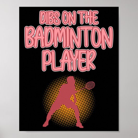 Dibs op Badminton Player Shuttle Coach Graphic Poster (Voorkant)