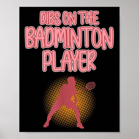 Dibs op Badminton Player Shuttle Coach Graphic Poster (Voorkant)