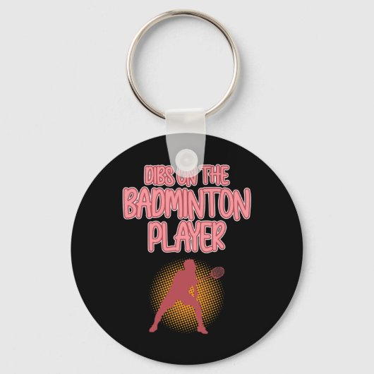Dibs op Badminton Player Shuttle Coach Graphic Sleutelhanger (Voorkant)