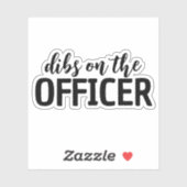 Dibs op de agent, politie vrouw sticker (Vel)