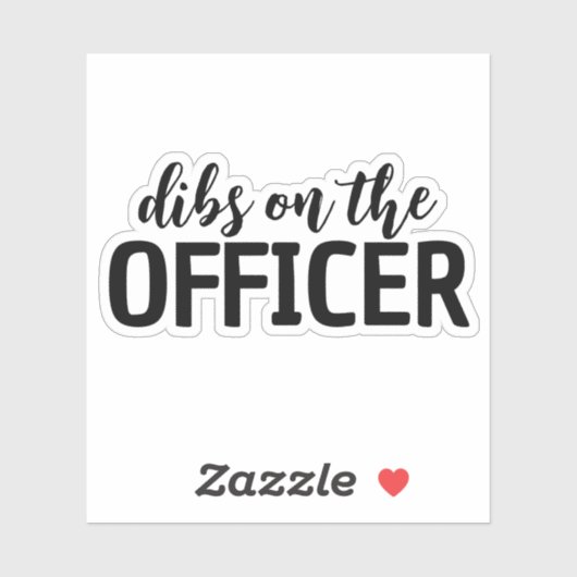 Dibs op de agent, politie vrouw sticker (Vel)