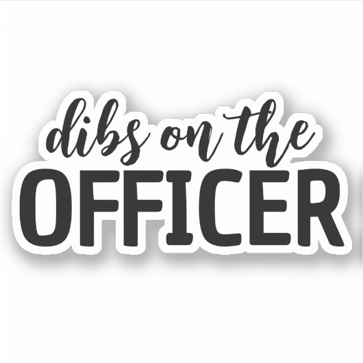 Dibs op de agent, politie vrouw sticker (Voorkant)