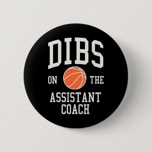 Dibs op de assistent coach basketbal vrouw meisje ronde button 5,7 cm