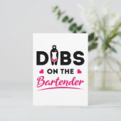 Dibs op de Bartender Briefkaart (Staand voorkant)