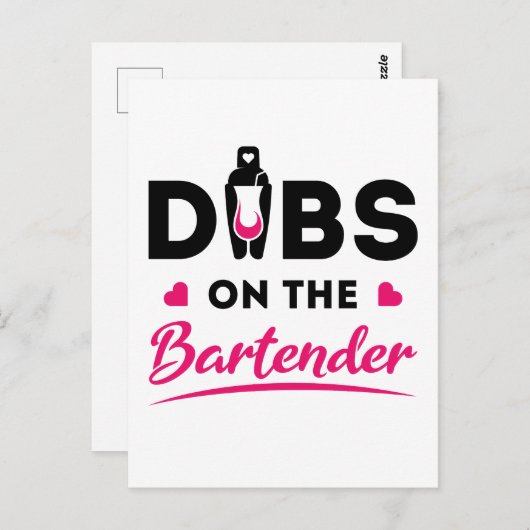 Dibs op de Bartender Briefkaart (Voorkant / Achterkant)