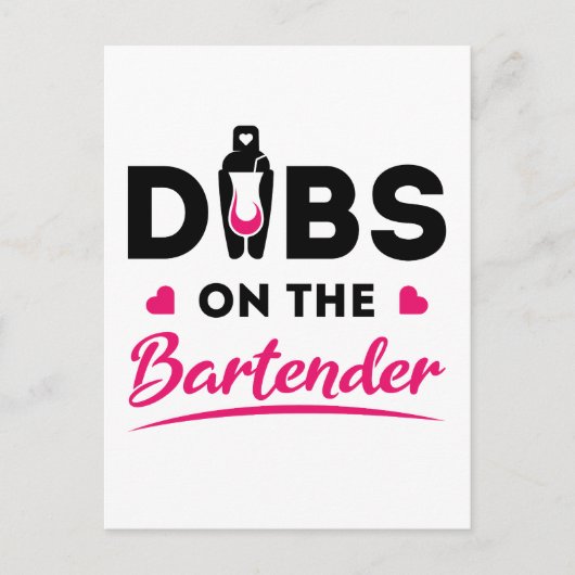Dibs op de Bartender Briefkaart (Voorkant)