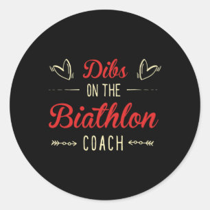 Dibs op de Biathlon Coach Gezegden Biathlon Coach Ronde Sticker
