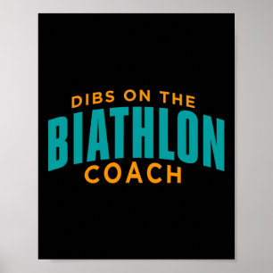 Dibs op de biatlon coach Funny biatlon coach Hu Poster