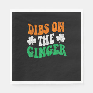 Dibs op de gember retro Ierse vlag grappig St Patr Servet
