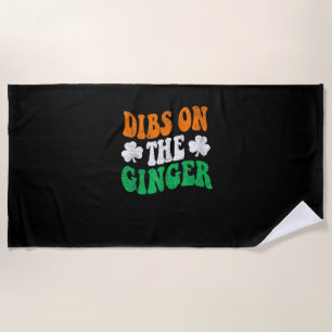 Dibs op de gember retro Ierse vlag grappig St Patr Strandlaken