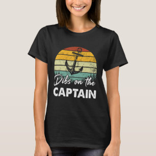 Dibs op de kapitein vrouw zomer boot Vaca T-shirt