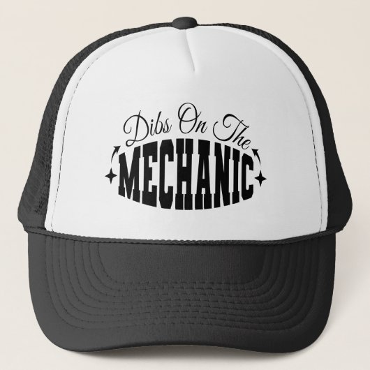 Dibs op de Mechanic Funny Mechanic's vrouw sarcasm Trucker Pet (Voorkant)