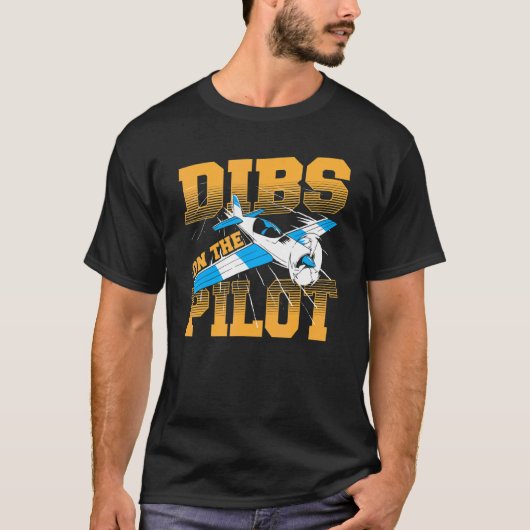 Dibs op de piloot luchtvaart piloten vrouw GIR T-shirt (Voorkant)