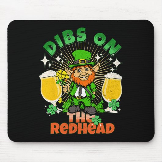 Dibs Op De Roodharige Funny Ierse St. Patrick's Da Muismat (Voorkant)