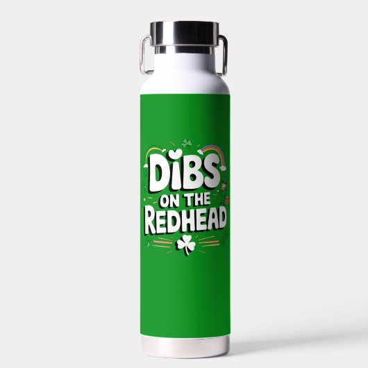 Dibs Op De Roodharige Funny St. Patrick's Dag Waterfles (Voorkant)