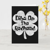 Dibs Op De Roodharige Grappige Ierse St. Patrick's Kaart (Gele Bloem)