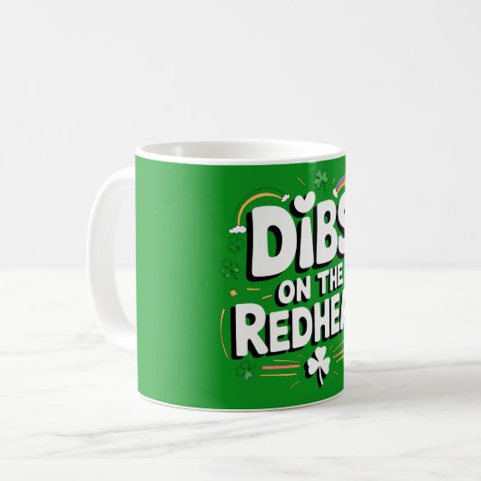 Dibs Op De Roodharige Grappige St. Patrick's Dag Koffiemok (Voorkant links)