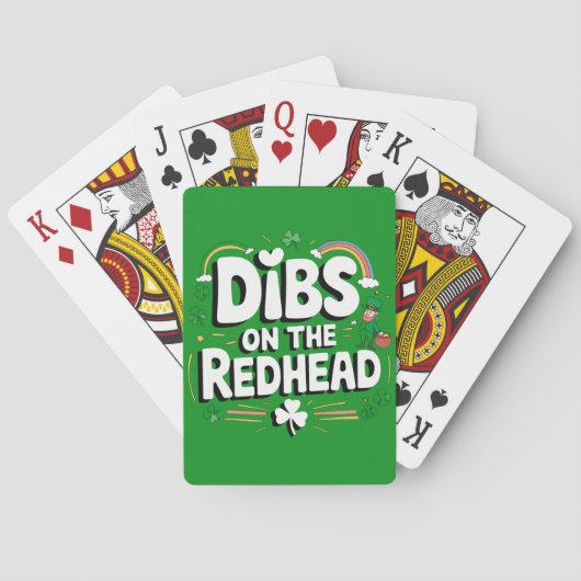 Dibs Op De Roodharige Grappige St. Patrick's Dag Pokerkaarten (Achterkant)