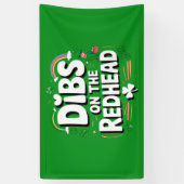 Dibs Op De Roodharige Grappige St. Patrick's Dag Spandoek (Verticaal)