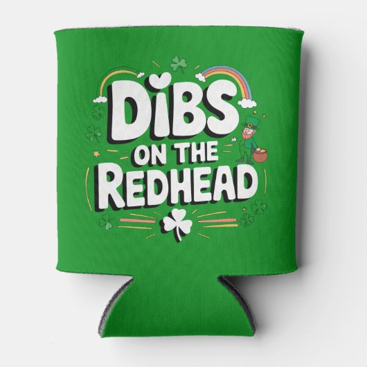 Dibs op de roodharige St Patrick's Day Blikjeskoeler (Voorkant)