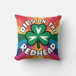 Dibs op de roodharige St Patrick's Day Drink Kussen