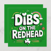 Dibs op de roodharige St Patrick's Day Kaart (Voorkant / Achterkant)