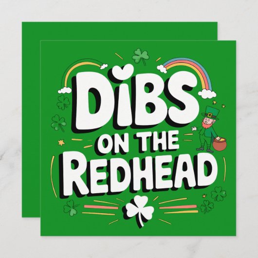 Dibs op de roodharige St Patrick's Day Kaart (Voorkant / Achterkant)