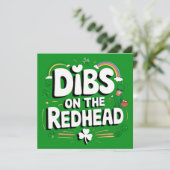 Dibs op de roodharige St Patrick's Day Kaart (Staand voorkant)