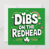 Dibs op de roodharige St Patrick's Day Kaart (Voorkant)