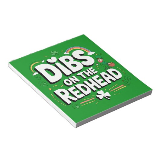 Dibs op de roodharige St Patrick's Day Notitieblok (Schuin)