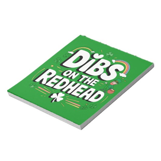 Dibs op de roodharige St Patrick's Day Notitieblok (Linkerzijde)