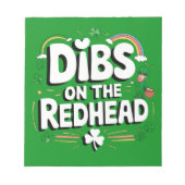 Dibs op de roodharige St Patrick's Day Notitieblok (Voorkant)