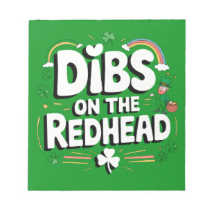 Dibs op de roodharige St Patrick's Day Notitieblok
