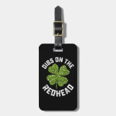 Dibs op de roodharige St Patrick's Day Shamrock Bagagelabel (Voorkant verticaal)
