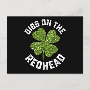 Dibs op de roodharige St Patrick's Day Shamrock Briefkaart