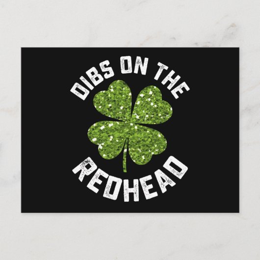 Dibs op de roodharige St Patrick's Day Shamrock Briefkaart (Voorkant)