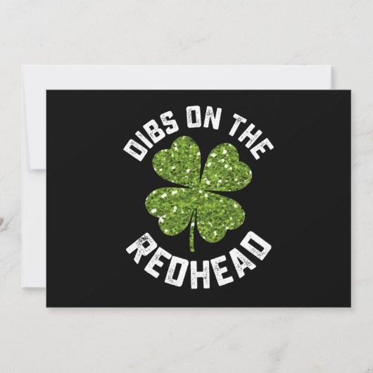 Dibs op de roodharige St Patrick's Day Shamrock Kaart (Voorkant)
