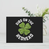 Dibs op de roodharige St Patrick's Day Shamrock Kaart (Staand voorkant)